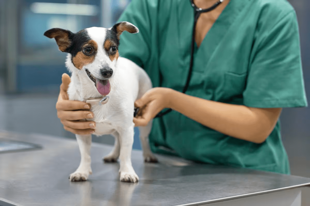 Por qué tu perro tose mucho
Imagen de un lindo perrito en la consulta veterinaria 